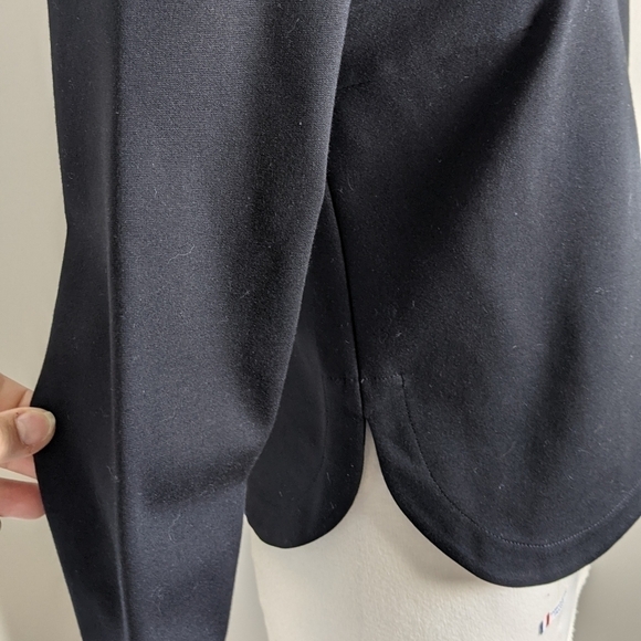 AKRIS Ponte Zip Fitted Black Sweater Top M Knit Minimalist Fine Gauge Designer - Picture 6 of 14